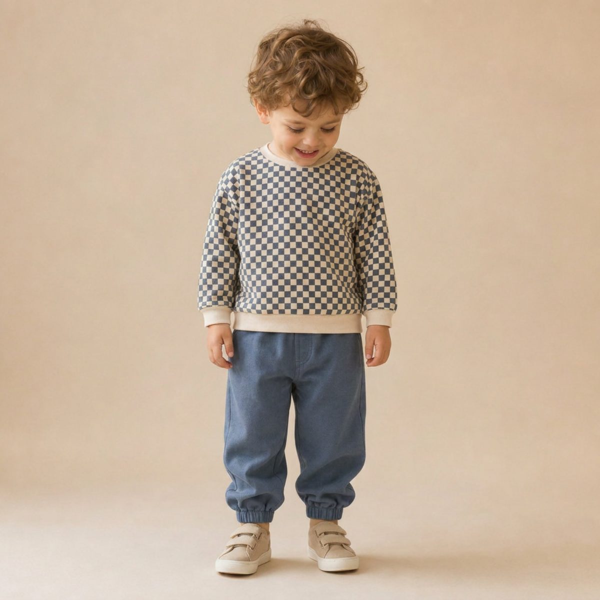 Organic Fleece Sweatshirt - Midnight Check by Makemake Organics