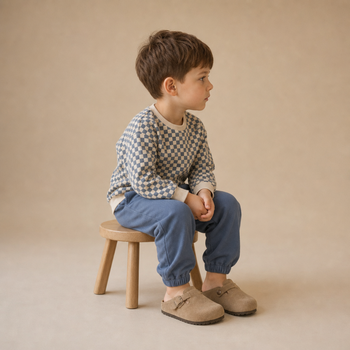 Organic Fleece Sweatshirt - Midnight Check by Makemake Organics