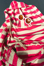 Stripe Neon Terry Maxi Hooded Full Zip Robe Pink Kids by Crew Kids NY at Everetts Place