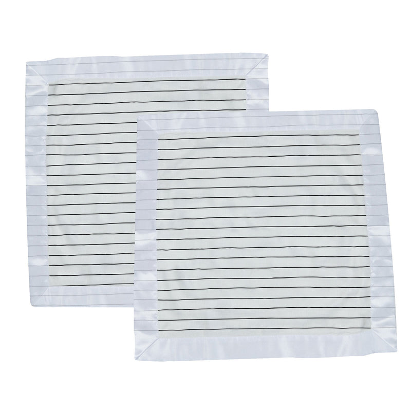Pencil Stripe Bamboo Muslin Security Blankie in soft natural fabric with striped design, 16" x 16".