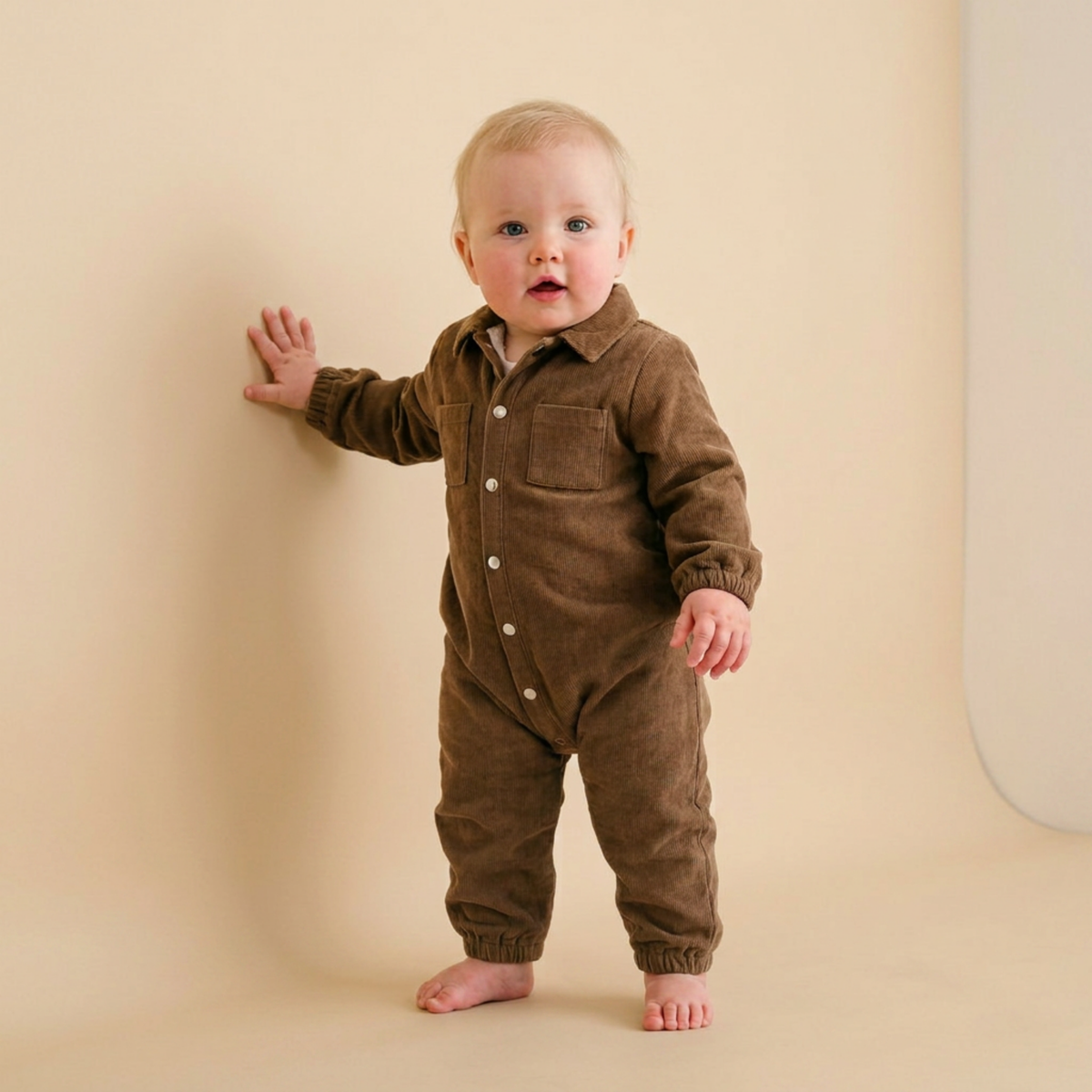 Organic Corduroy Jumpsuit - Brown by Makemake Organics