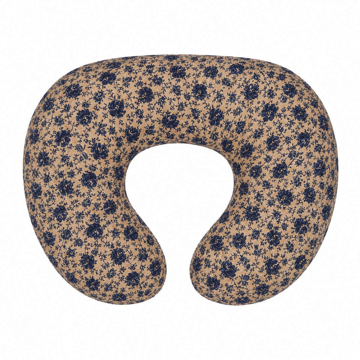 Blue Brown Rose Ruffle Nursing Pillow Cover by Little Mae & Co
