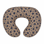 Blue Brown Rose Ruffle Nursing Pillow Cover by Little Mae & Co