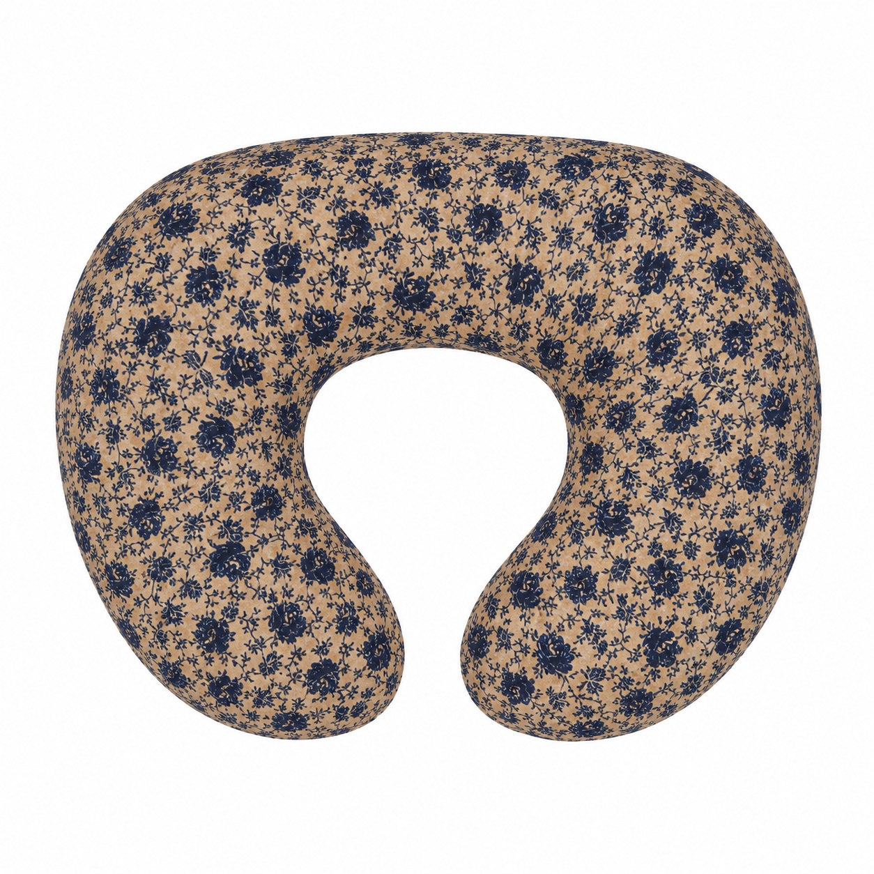 Blue Brown Rose Ruffle Nursing Pillow Cover by Little Mae & Co