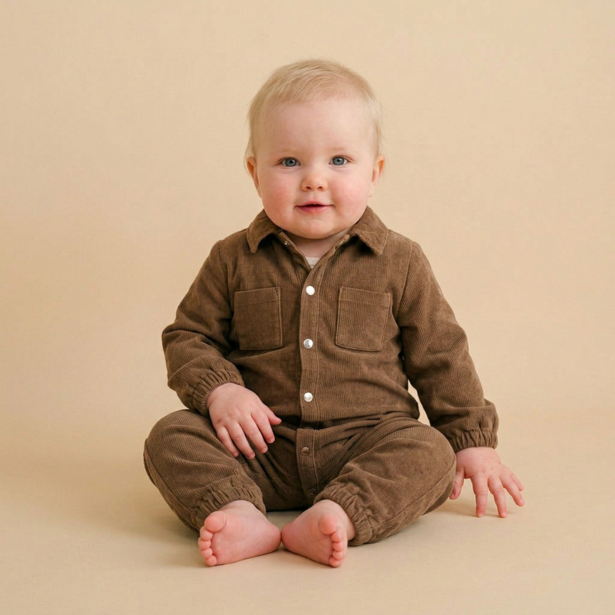 Organic Corduroy Jumpsuit - Brown by Makemake Organics