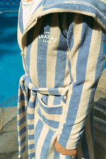 Pier 13 Terry Wrap Hooded Beach Cover Up Blue Crew Kids NY by Crew Kids NY at Everetts Place