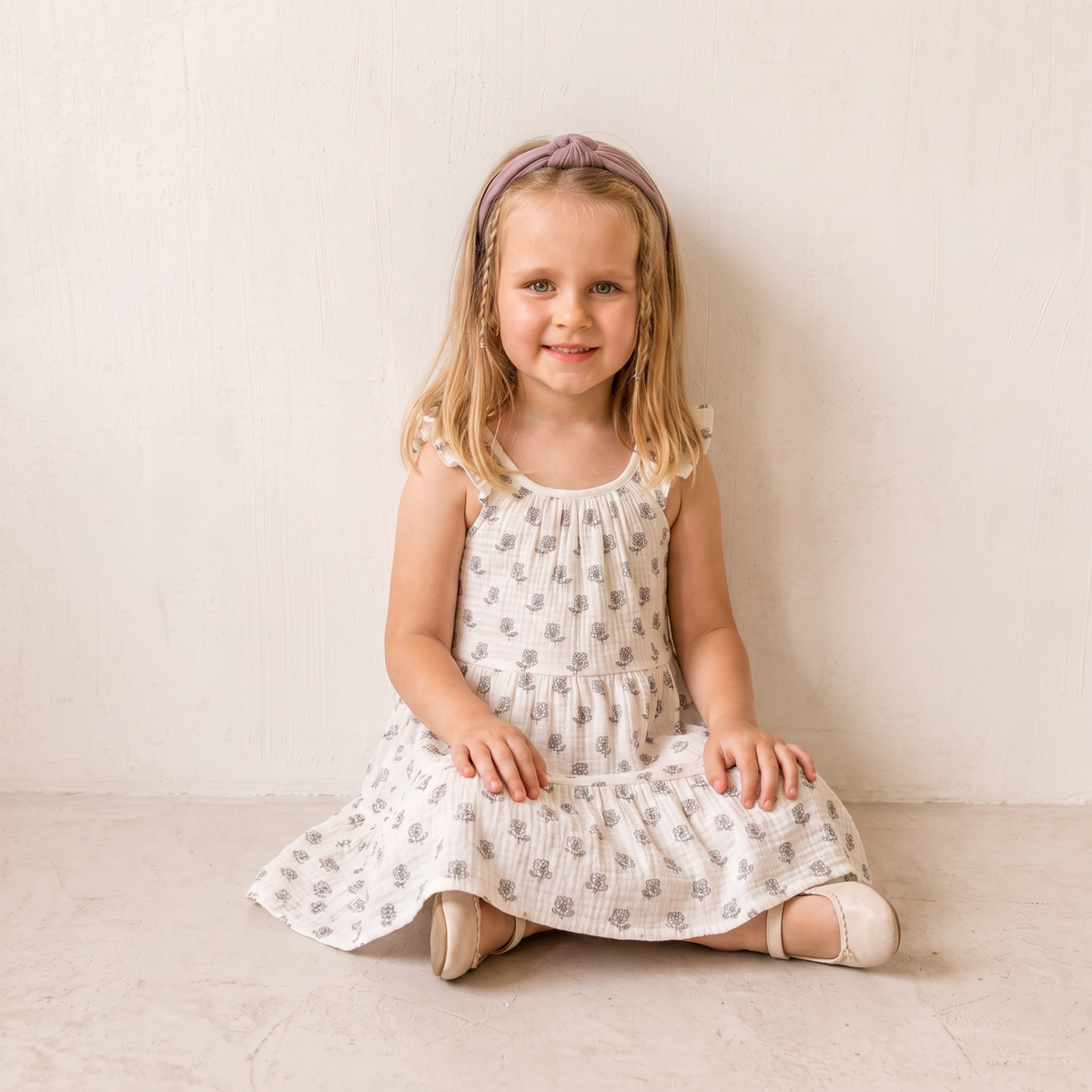 Organic Ruffle Tiered Dress - Poppy by Makemake Organics