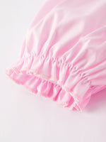 White Bow Smock Embroidered Pink Dress by Rylee Faith Designs at Everetts Place