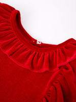 Christmas Red Velvet Girls Dress by Rylee Faith Designs