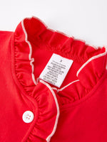 Christmas Red Girls Embroidered Pajamas by Rylee Faith Designs