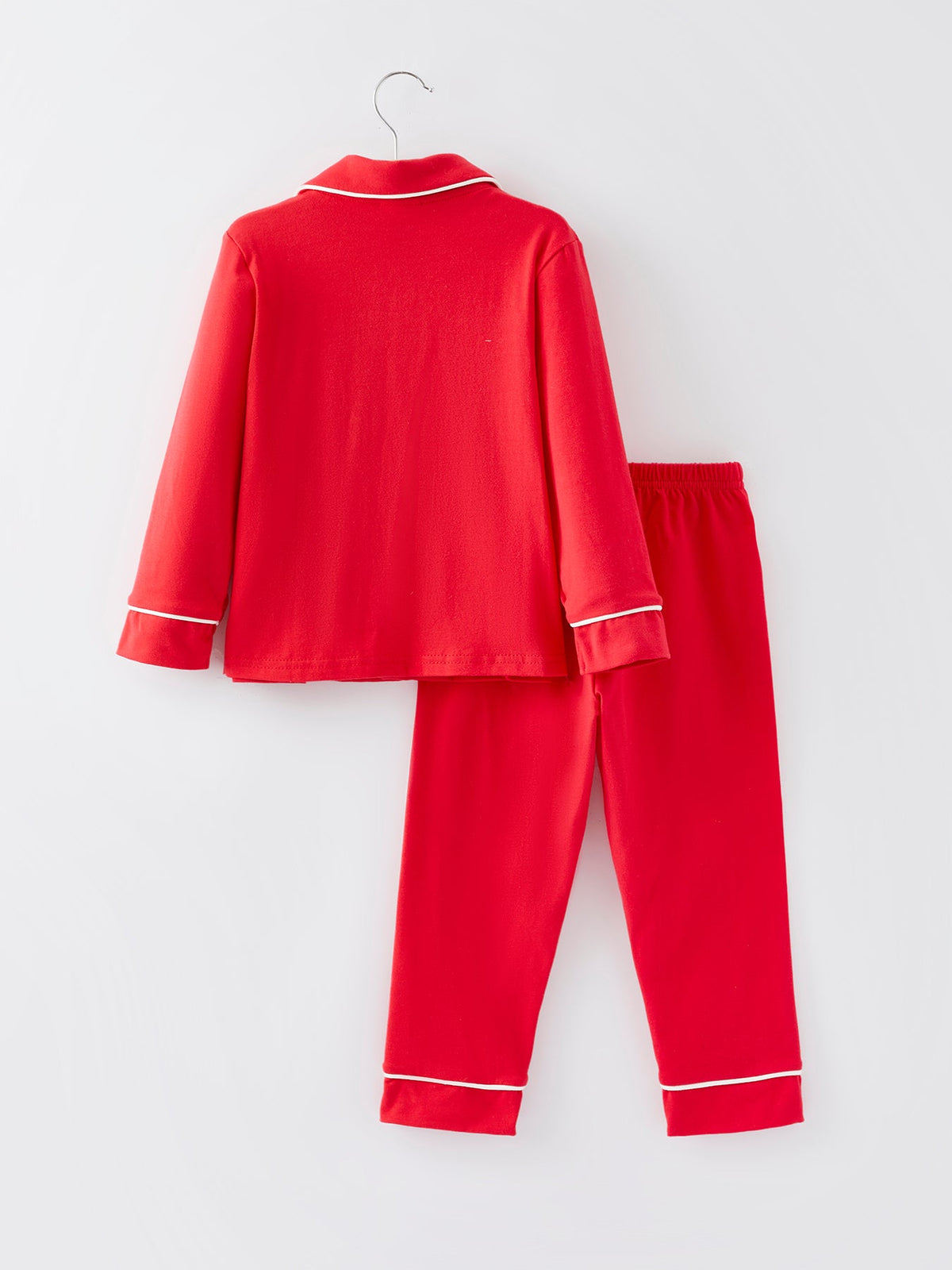 Christmas Red Boys Santa Claus Embroidered Pajamas by Rylee Faith Designs