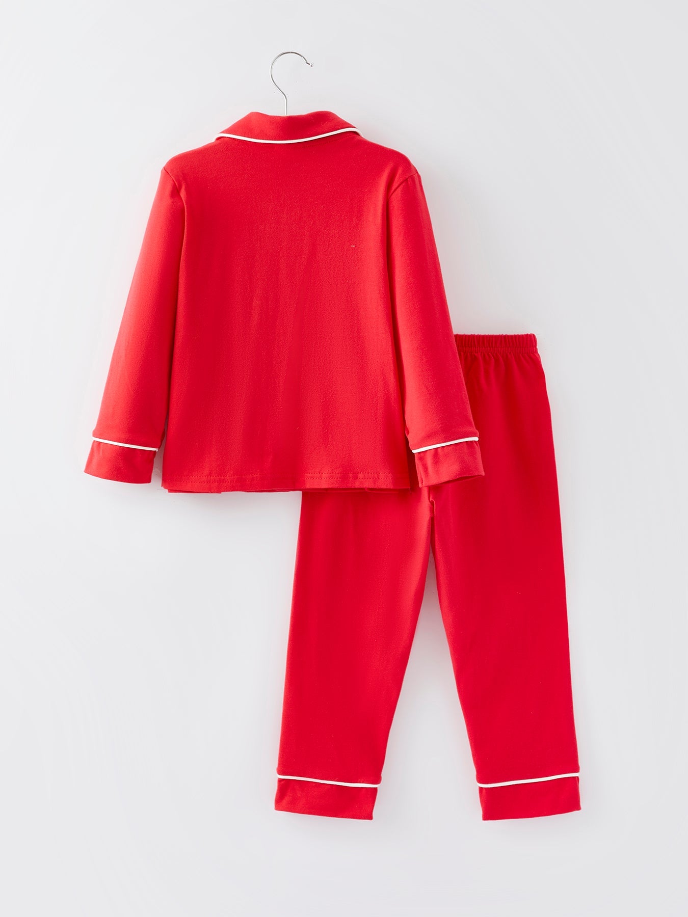 Christmas Red Boys Santa Claus Embroidered Pajamas by Rylee Faith Designs