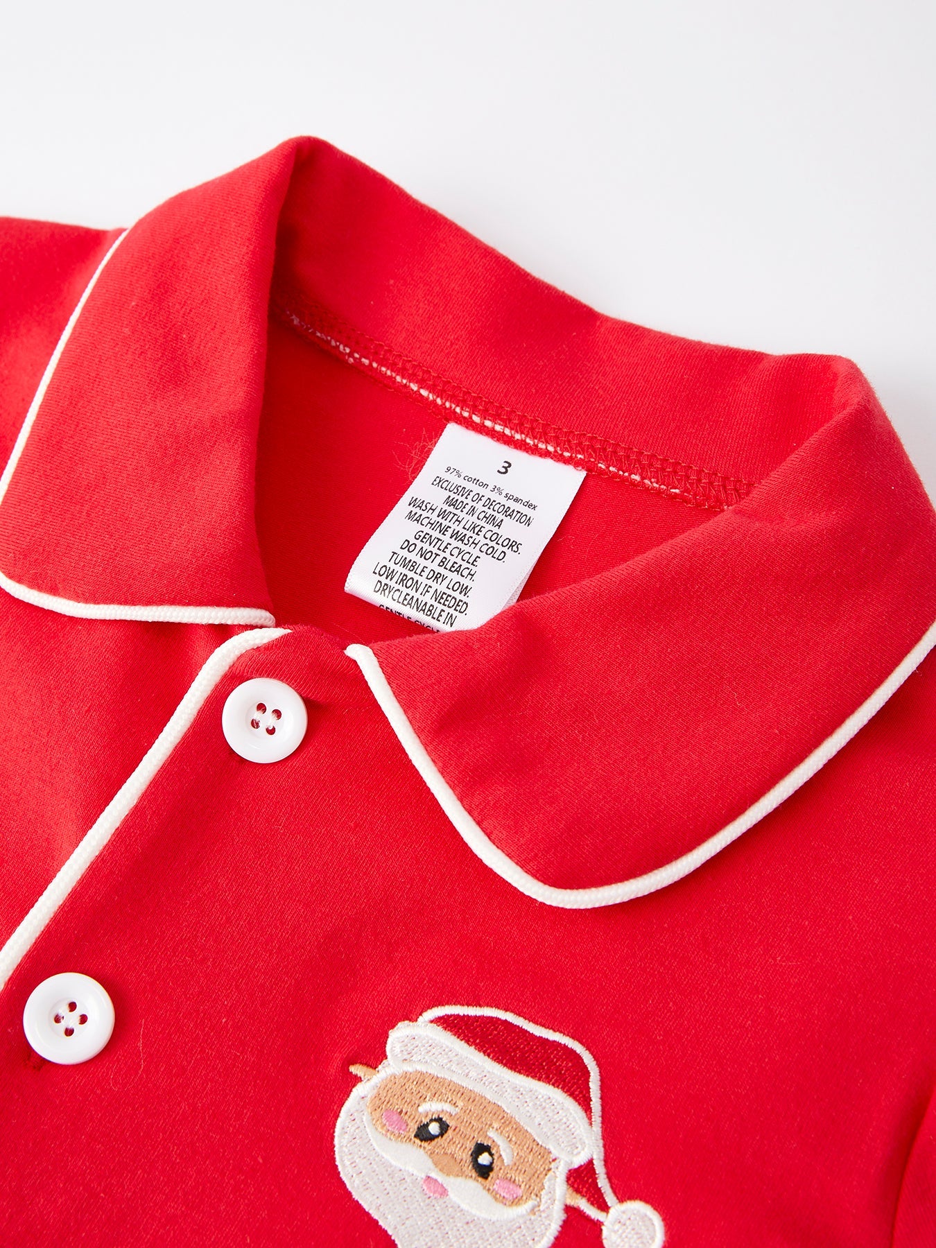 Christmas Red Boys Santa Claus Embroidered Pajamas by Rylee Faith Designs