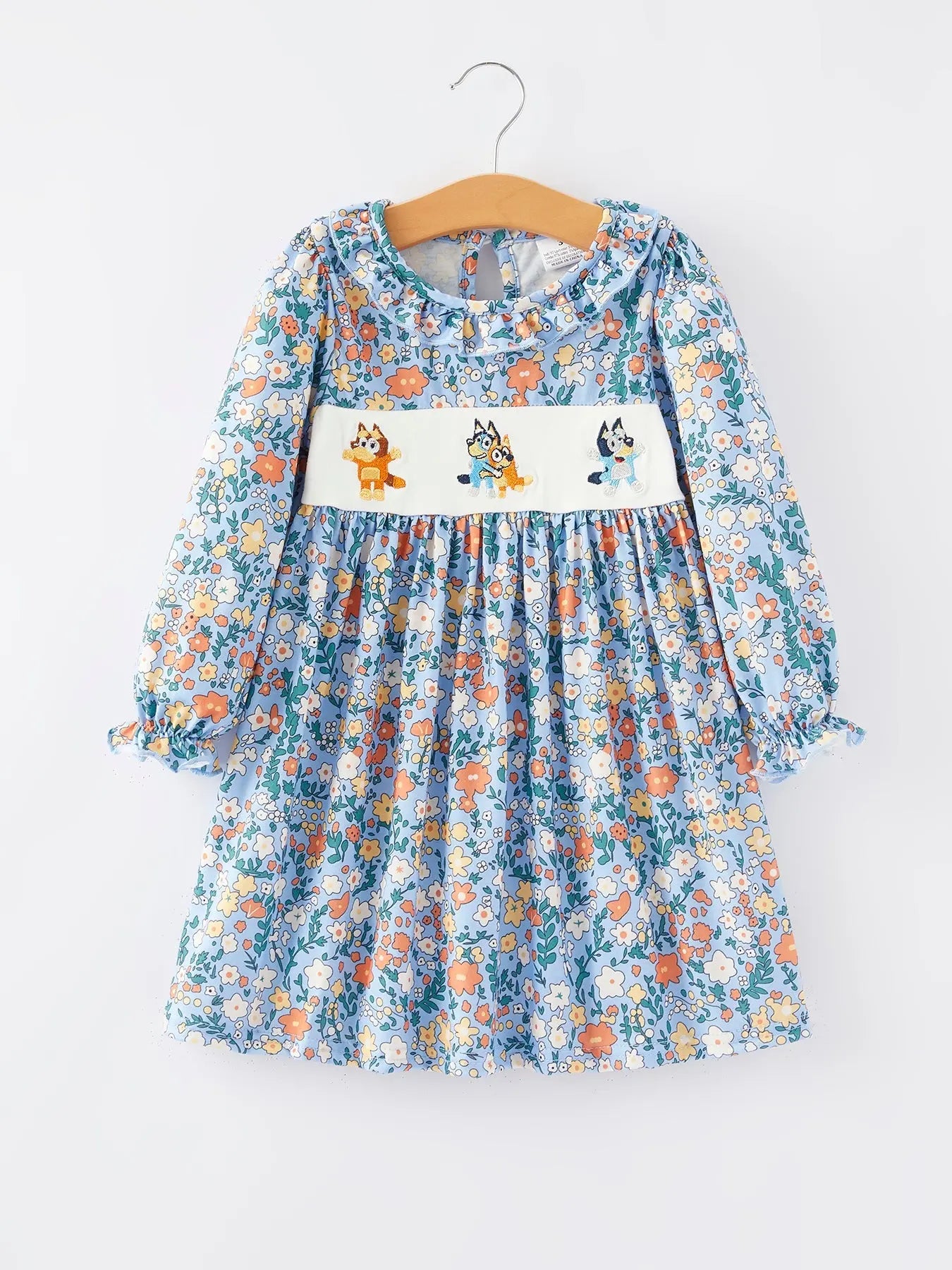 Girls Fall Cartoon Embroidery Dress with Comfortable Fit Rylee Faith Designs