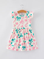 Rylee Faith Designs Girls Christmas Candy Bow Print Dress For Holiday Photos - Apparel & Accessories > Clothing > Dresses Dress
