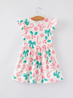 Rylee Faith Designs Girls Christmas Candy Bow Print Dress For Holiday Photos - Apparel & Accessories > Clothing > Dresses Dress