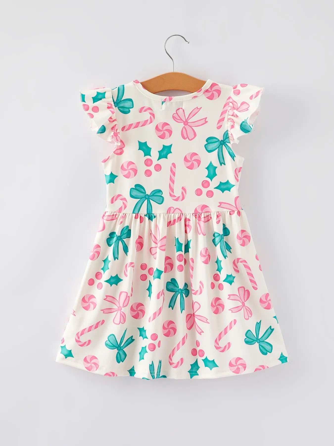 Rylee Faith Designs Girls Christmas Candy Bow Print Dress For Holiday Photos - Apparel & Accessories > Clothing > Dresses Dress