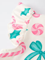 Rylee Faith Designs Girls Christmas Candy Bow Print Dress For Holiday Photos - Apparel & Accessories > Clothing > Dresses Dress