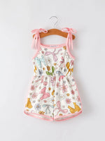 Rylee Faith Designs Girls Pink Bow Suspender Jumpsuit for Kids - Apparel & Accessories > Clothing > One-Pieces Jumpsuit