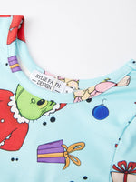 Rylee Faith Designs Christmas Cartoon Characters Print Girls Dress Festive - Apparel & Accessories > Clothing > Dresses Dress