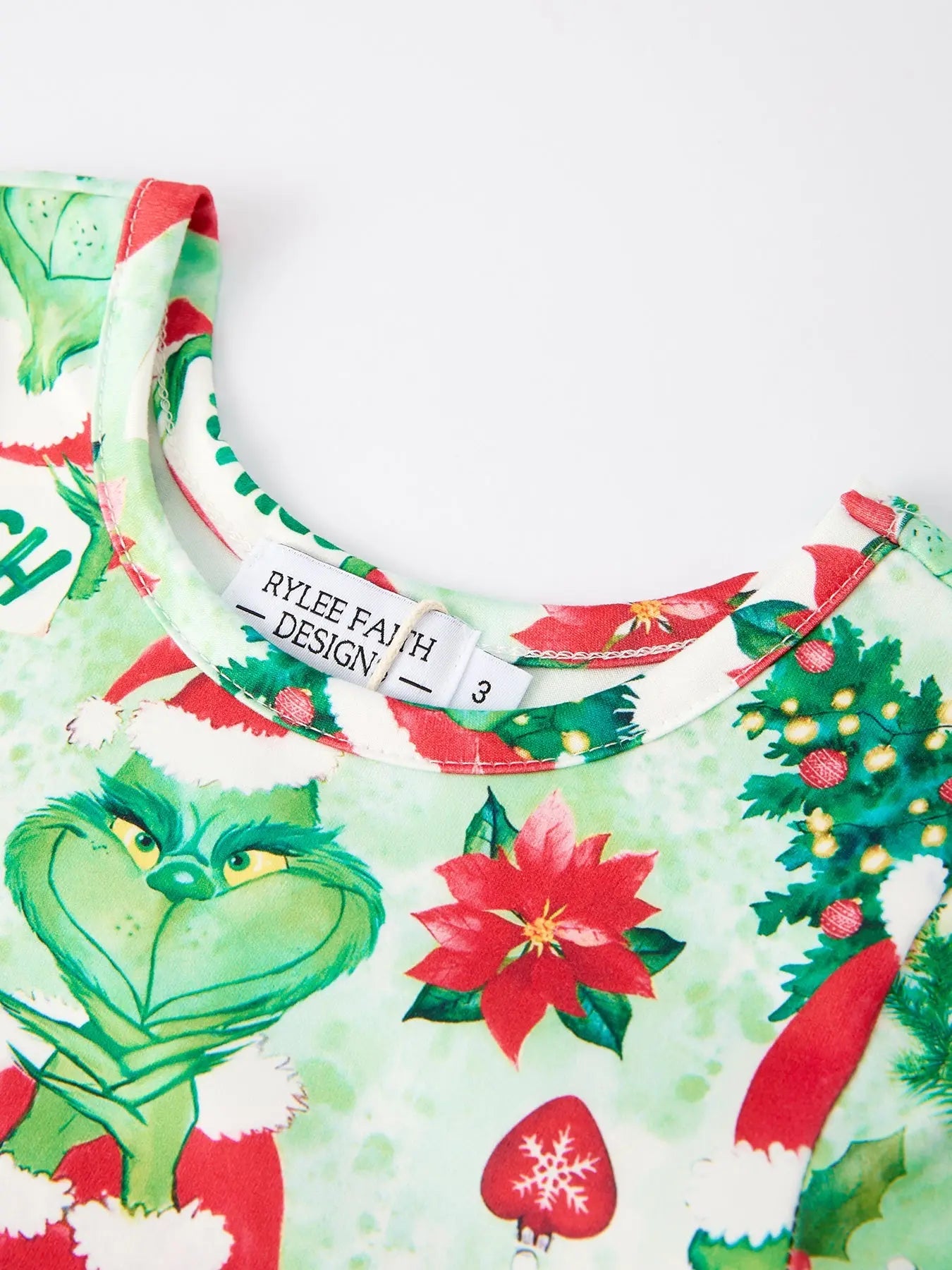 Rylee Faith Designs Christmas Cartoon Characters Print Girls Dress Holiday Dress - Apparel & Accessories > Clothing > Dresses Dress