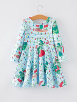 Rylee Faith Designs Rylee Faith Christmas Cartoon Character Print Girls Dress - Apparel & Accessories > Clothing > Dresses Dress