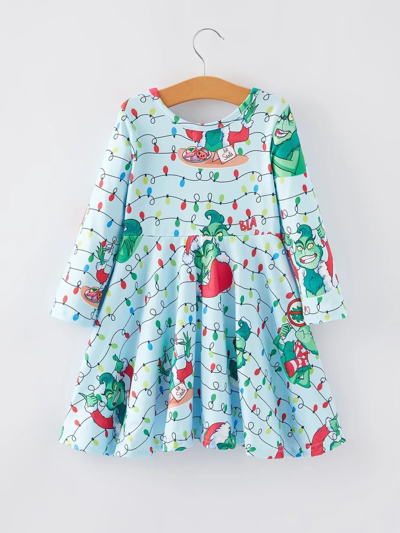 Rylee Faith Designs Rylee Faith Christmas Cartoon Character Print Girls Dress - Apparel & Accessories > Clothing > Dresses Dress
