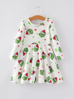 Rylee Faith Designs Christmas Themed Cartoon Characters Stars Print Girls Dress - Apparel & Accessories > Clothing > Dresses Dress
