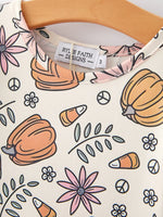 Rylee Faith Designs Festive Pumpkin Print Dress with Soft Fabric for Girls Holiday Celebrations - Apparel & Accessories > Clothing > Baby & Toddler Clothing > Baby & Toddler Dresses Dress