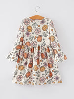 Rylee Faith Designs Festive Pumpkin Print Dress with Soft Fabric for Girls Holiday Celebrations - Apparel & Accessories > Clothing > Baby & Toddler Clothing > Baby & Toddler Dresses Dress