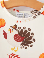 Rylee Faith Designs Quality Cotton Thanksgiving Turkey Print Dress for Girls Celebrations - Apparel & Accessories > Clothing > Dresses Dress