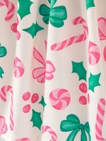 Rylee Faith Designs Christmas Candy Bow Print Girls Dress Festive Holiday Party - Apparel & Accessories > Clothing > Dresses Dress