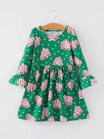 Rylee Faith Designs Christmas Gingerbread Print Girls Dress Holiday Cheer - Apparel & Accessories > Clothing > Baby & Toddler Clothing > Baby & Toddler Dresses Dress