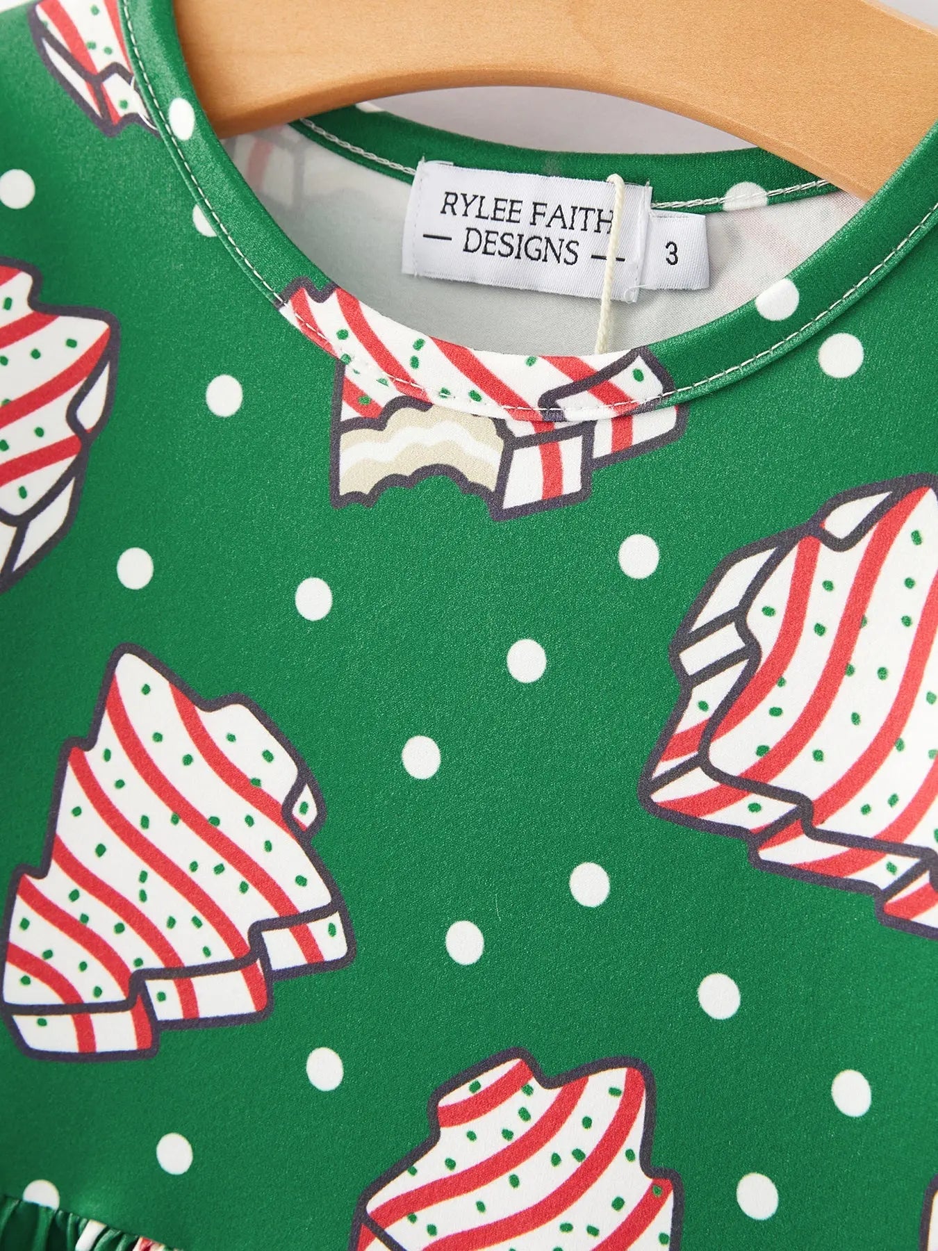 Rylee Faith Designs Christmas Gingerbread Print Girls Dress Holiday Cheer - Apparel & Accessories > Clothing > Baby & Toddler Clothing > Baby & Toddler Dresses Dress