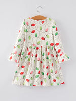 Rylee Faith Designs Christmas Lights Print Girls Dress Holiday Celebration - Apparel & Accessories > Clothing > Baby & Toddler Clothing > Baby & Toddler Dresses Dress