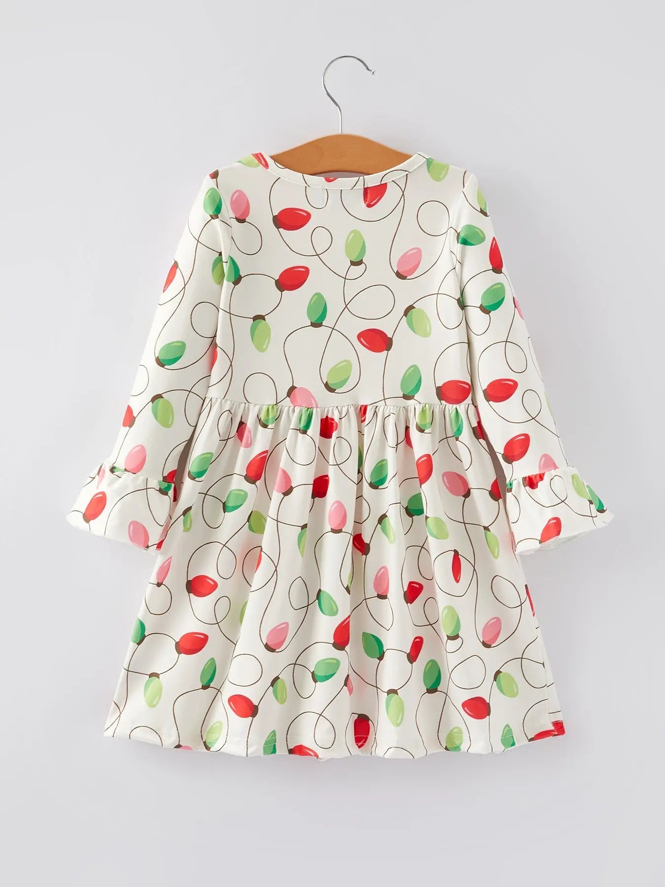 Rylee Faith Designs Christmas Lights Print Girls Dress Holiday Celebration - Apparel & Accessories > Clothing > Baby & Toddler Clothing > Baby & Toddler Dresses Dress