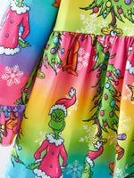 Rylee Faith Designs Christmas Cartoon Rainbow Characters Dress For Girls - Apparel & Accessories > Clothing > Dresses Dress