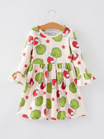Rylee Faith Designs Christmas Cartoon Characters Stars Print Girls Dress - Apparel & Accessories > Clothing > Dresses Dress