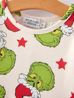 Rylee Faith Designs Christmas Cartoon Characters Stars Print Girls Dress - Apparel & Accessories > Clothing > Dresses Dress