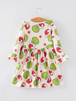Rylee Faith Designs Christmas Cartoon Characters Stars Print Girls Dress - Apparel & Accessories > Clothing > Dresses Dress