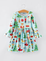 Rylee Faith Designs Christmas Nutcracker Print Girls Dress for Holiday Cheer - Apparel & Accessories > Clothing > Dresses Dress