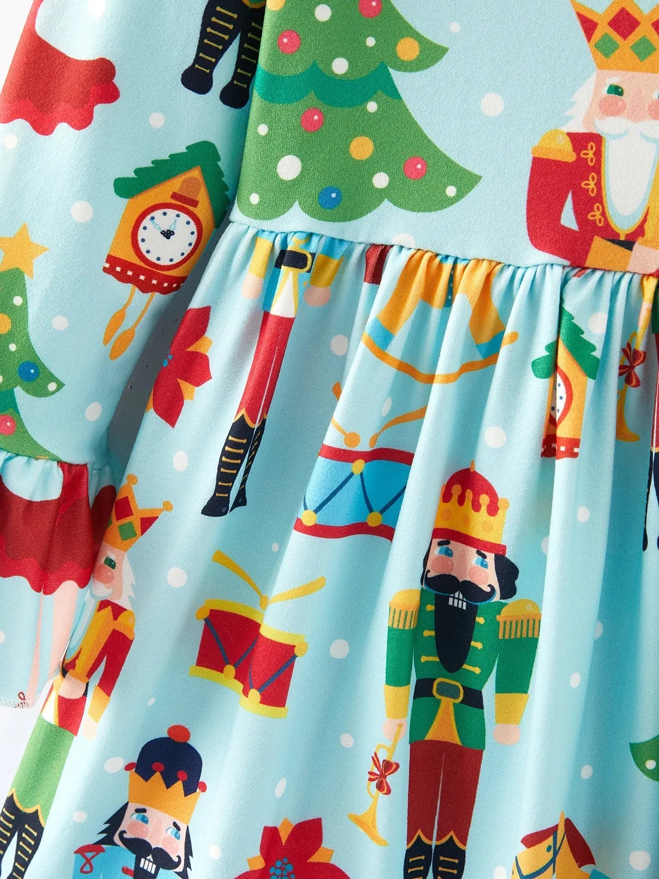 Rylee Faith Designs Christmas Nutcracker Print Girls Dress for Holiday Cheer - Apparel & Accessories > Clothing > Dresses Dress