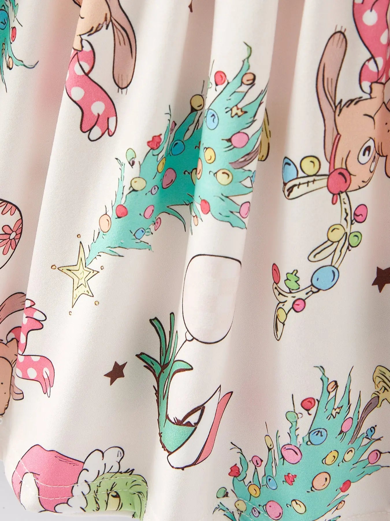Rylee Faith Designs Christmas Cartoon Characters Print Dress for Girls - Apparel & Accessories > Clothing > Dresses Dress