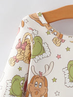 Rylee Faith Designs Festive Christmas Cartoon Characters Print Girls Dress - Apparel & Accessories > Clothing > Dresses Dress