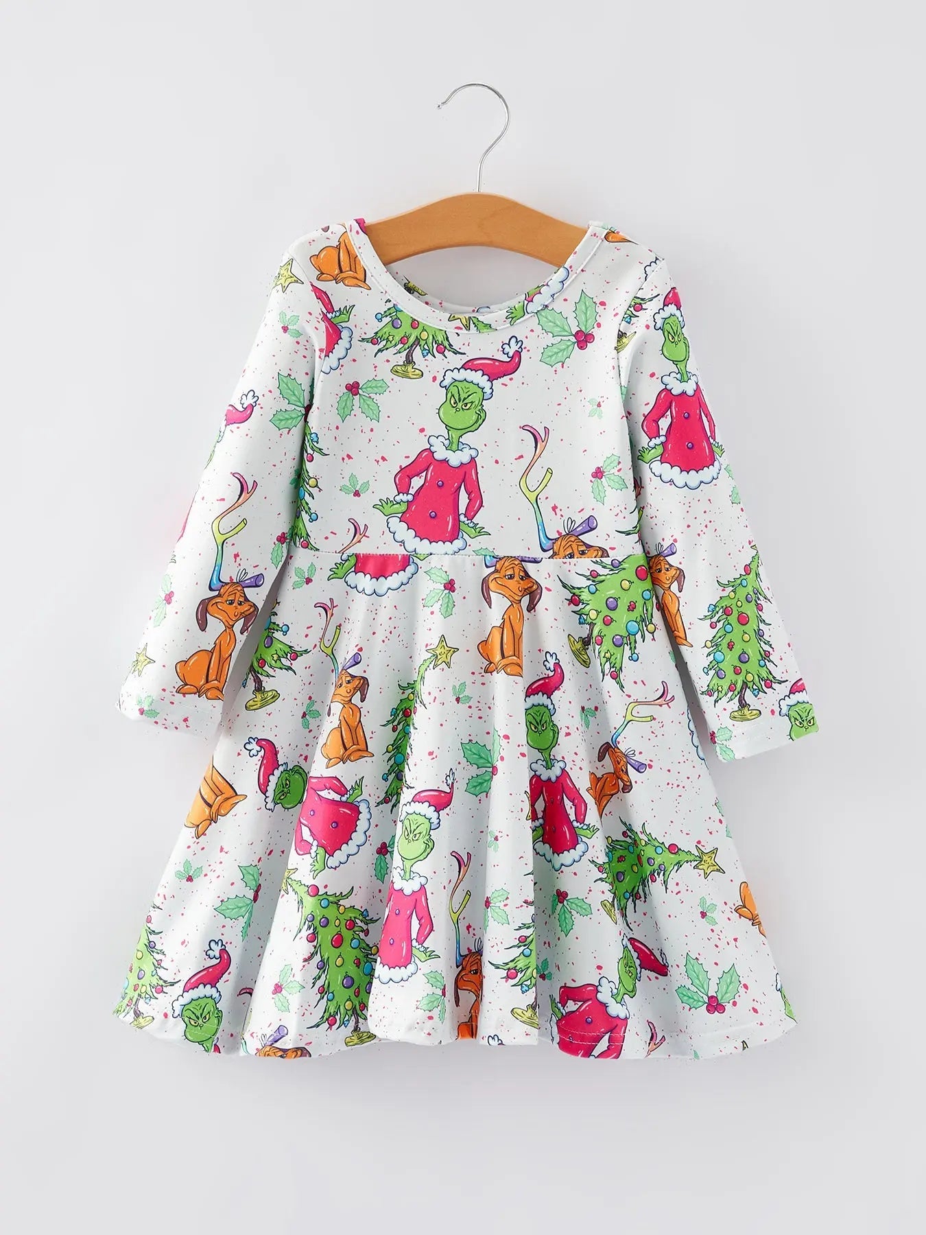 Rylee Faith Designs Rylee Faith Christmas Tree Print Character Girls Dress - Apparel & Accessories > Clothing > Dresses Dress