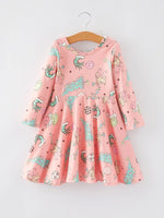 Rylee Faith Designs Christmas Cartoon Characters Tree Print Girls Dress - Apparel & Accessories > Clothing > Dresses Dress