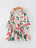 Rylee Faith Designs Christmas Gingerbread Print Girls Dress For Holidays - Apparel & Accessories > Clothing > Dresses Dress