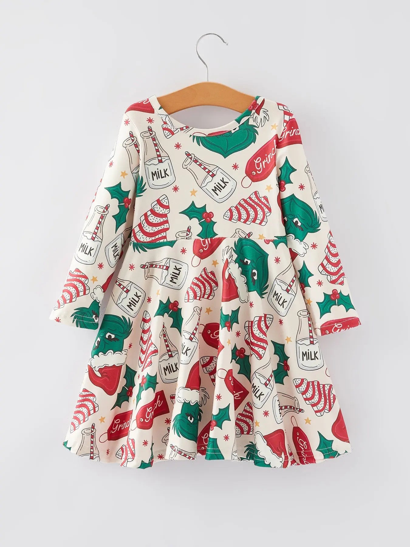 Rylee Faith Designs Christmas Gingerbread Print Girls Dress For Holidays - Apparel & Accessories > Clothing > Dresses Dress