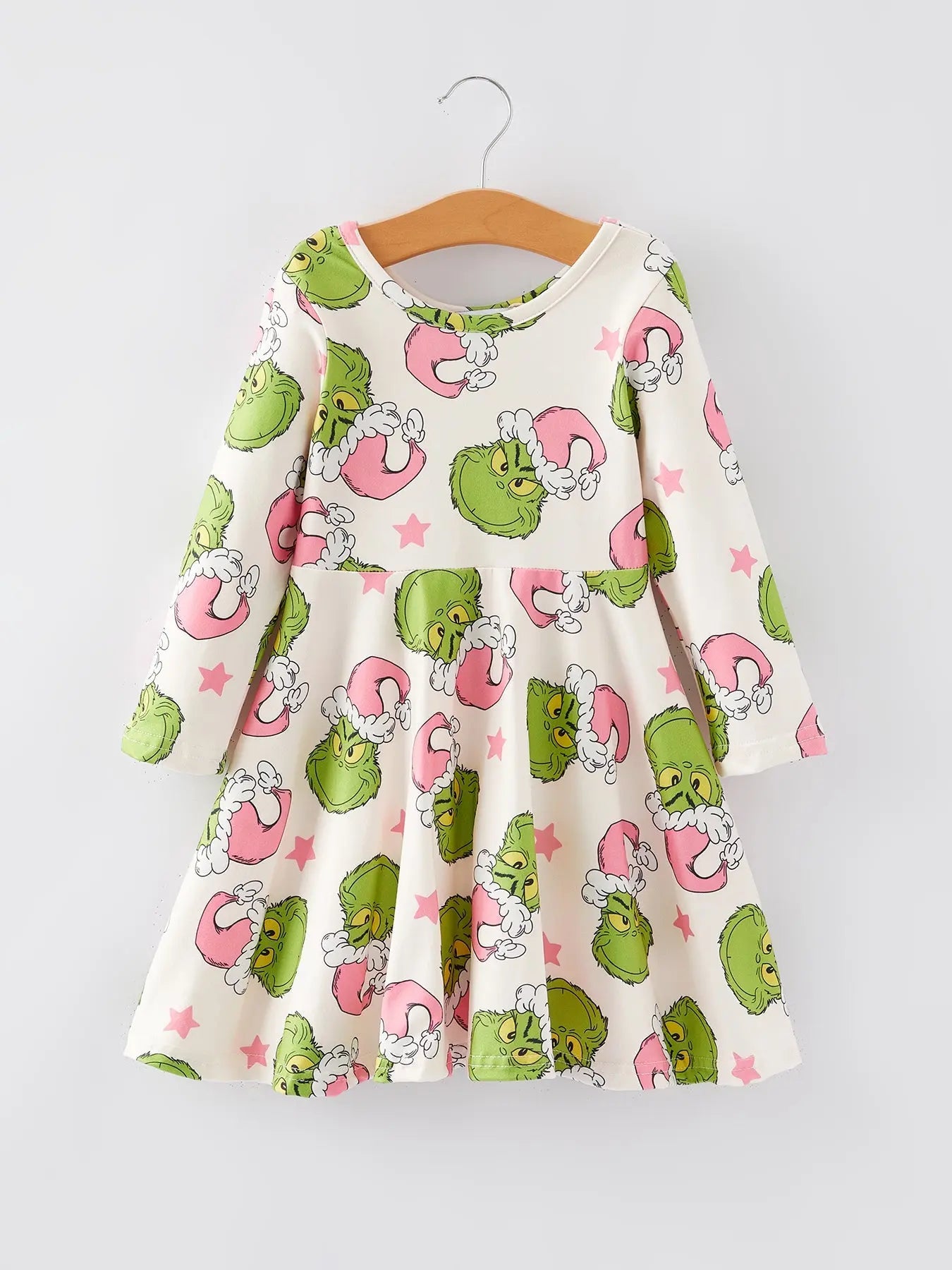 Rylee Faith Designs Christmas Cartoon Characters Print Girls Dress For Holiday - Apparel & Accessories > Clothing > Dresses Dress