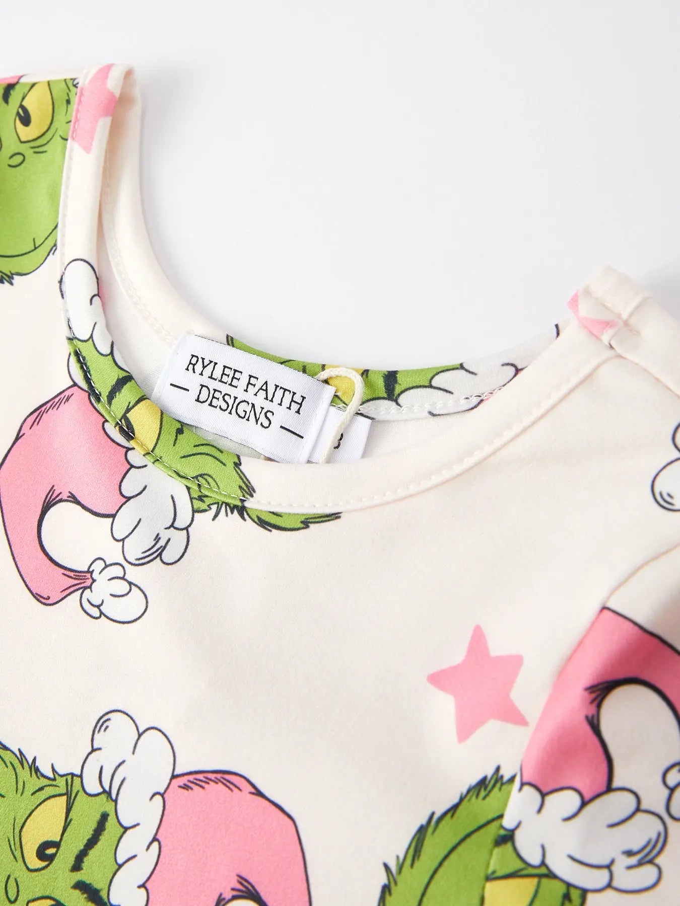 Rylee Faith Designs Christmas Cartoon Characters Print Girls Dress For Holiday - Apparel & Accessories > Clothing > Dresses Dress